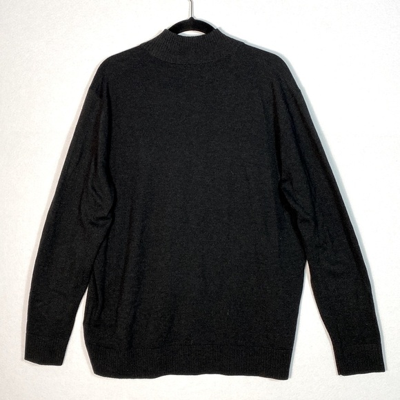 Smartwool Men's Sparwood Charcoal Black Merino Wool Quarter Zip Sweater XL - Picture 8 of 15